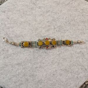Elegant Silver and Yellow Bracelet